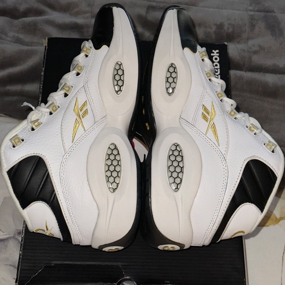 Reebok Question Mid Black & Gold Men's Size 11 US - Picture 7 of 10